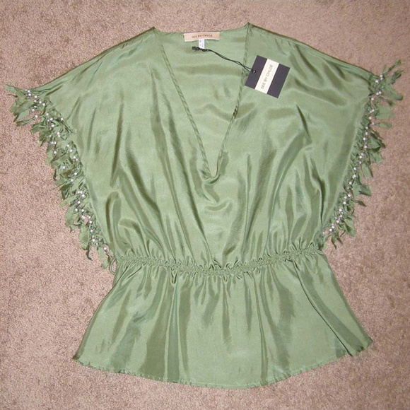 NWT See by Chloe green silk top M/L 8-10 44 euro - Picture 5 of 7